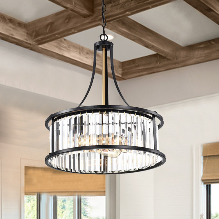 Everly Quinn 3Light Crystal Drum Pendant Light Wayfair